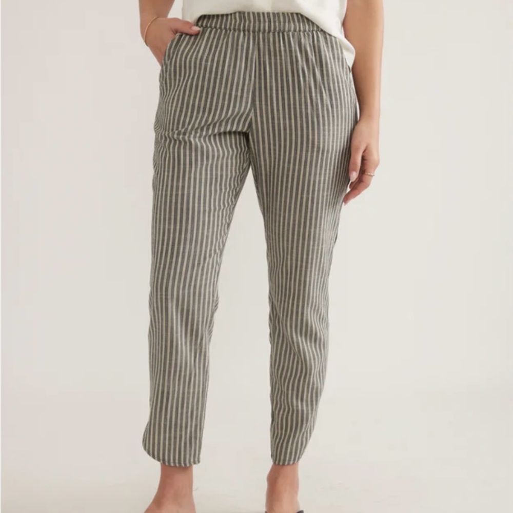 Marine Layer Allison Pant in black and white stripes